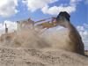zand schuiven voor cabine's